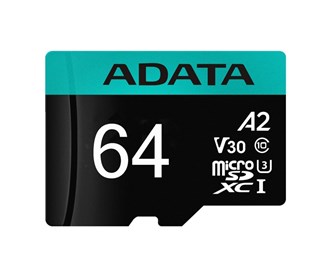 کارت حافظه اي ديتا مدل Premier Pro microSDXC/SDHC UHS-I U3 Class 10(V30S) ظرفيت 64 گيگابايت ADATA Premier Pro microSDXC/SDHC UHS-I U3 Class 10(V30S)-64GB